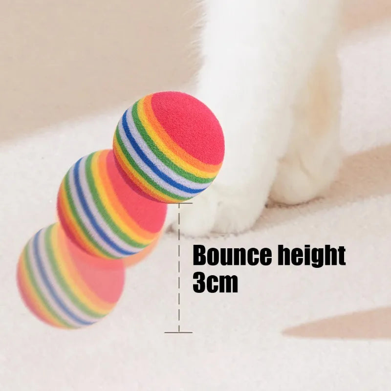 Balles Interactives Arc-en-Ciel pour Chats 🌈 – Rebondissantes et à Griffer 🐾