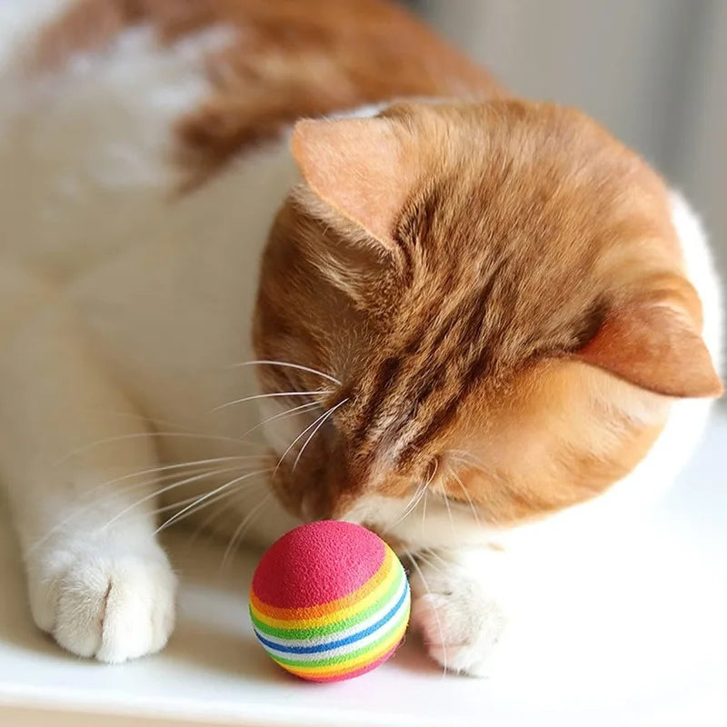 Balles Interactives Arc-en-Ciel pour Chats 🌈 – Rebondissantes et à Griffer 🐾