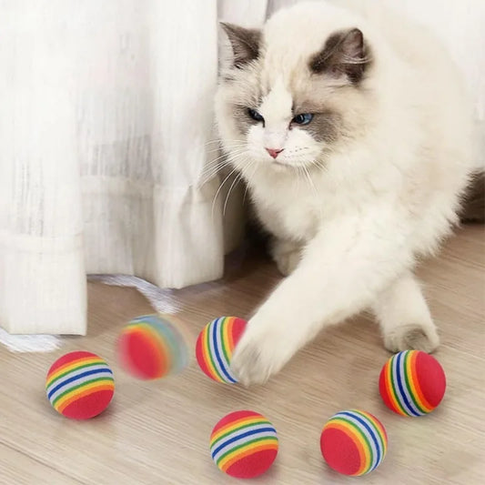 Balles Interactives Arc-en-Ciel pour Chats 🌈 – Rebondissantes et à Griffer 🐾