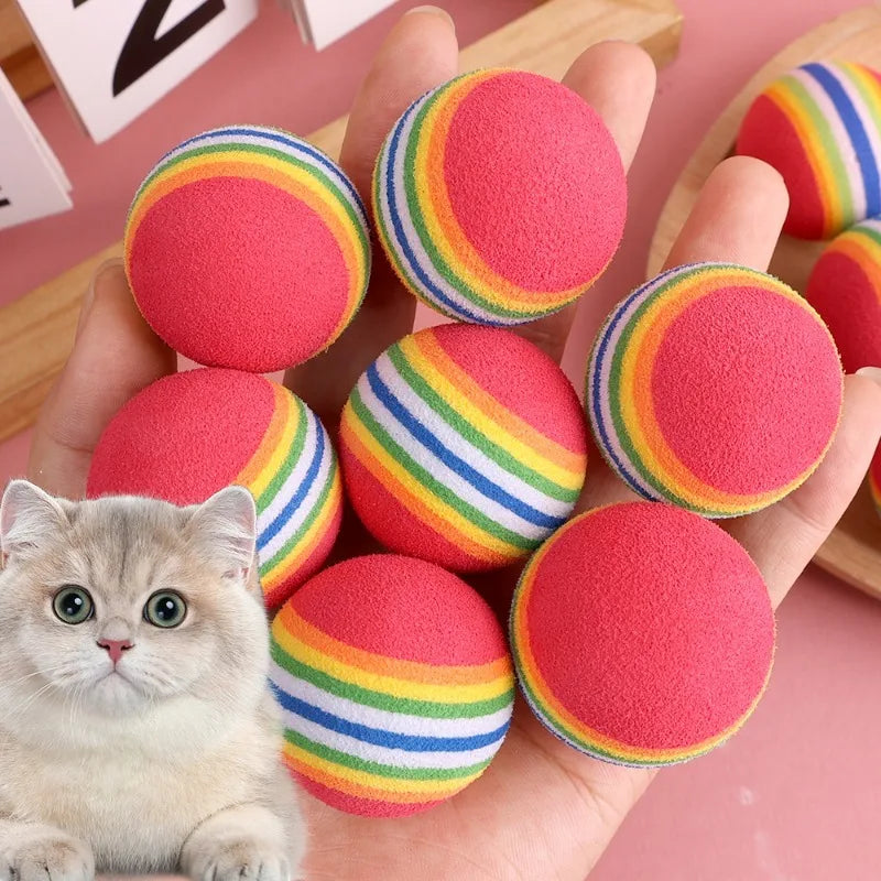 Balles Interactives Arc-en-Ciel pour Chats 🌈 – Rebondissantes et à Griffer 🐾