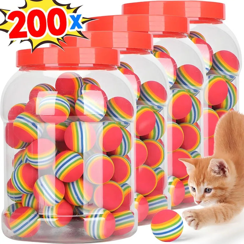 Balles Interactives Arc-en-Ciel pour Chats 🌈 – Rebondissantes et à Griffer 🐾